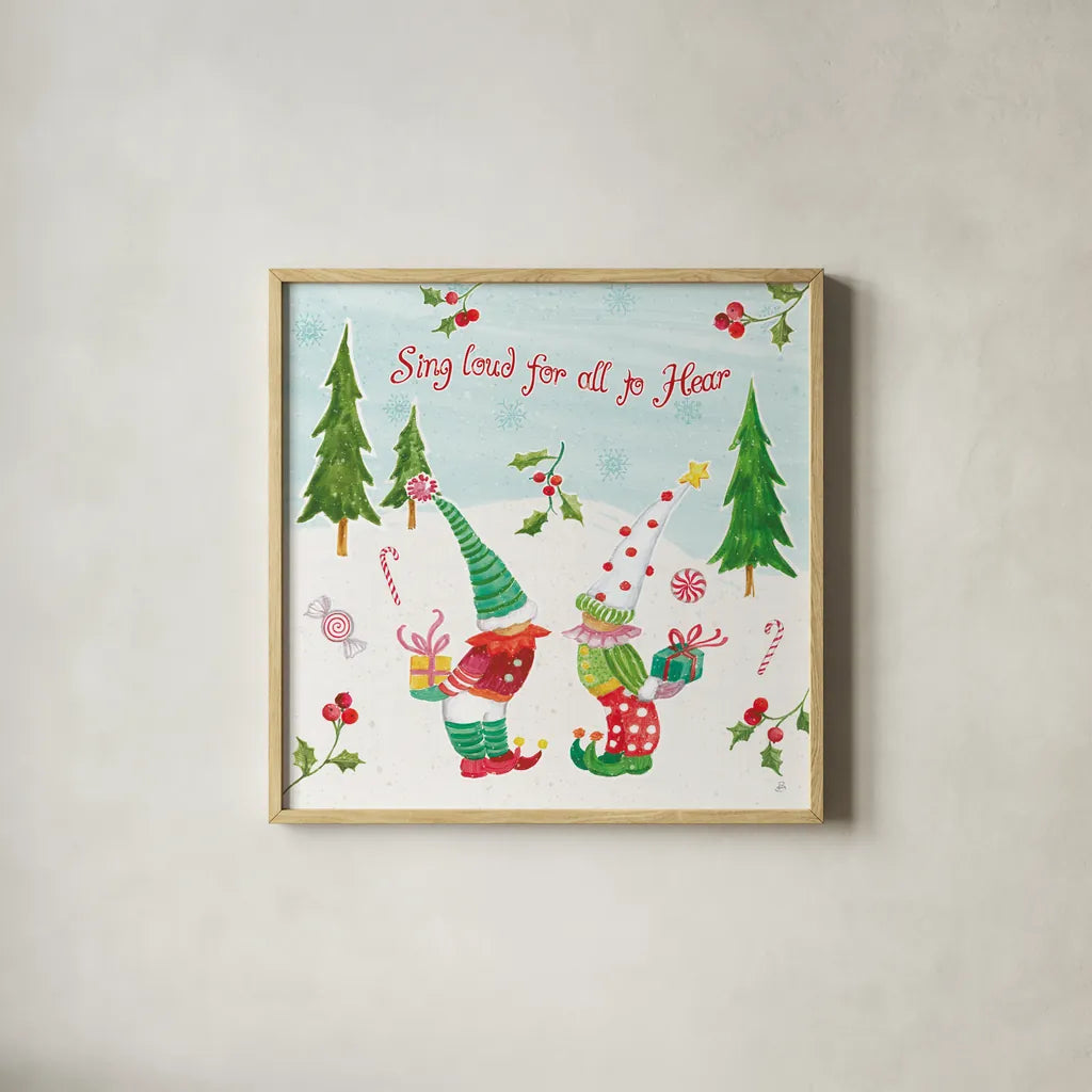 Elf Factory VI by Daphne Brissonnet. Shown in a natural wood glass frame for a timeless modern aesthetic. Available as an archival giclee rolled canvas, fine art paper, or poster print. SKU 58523a.