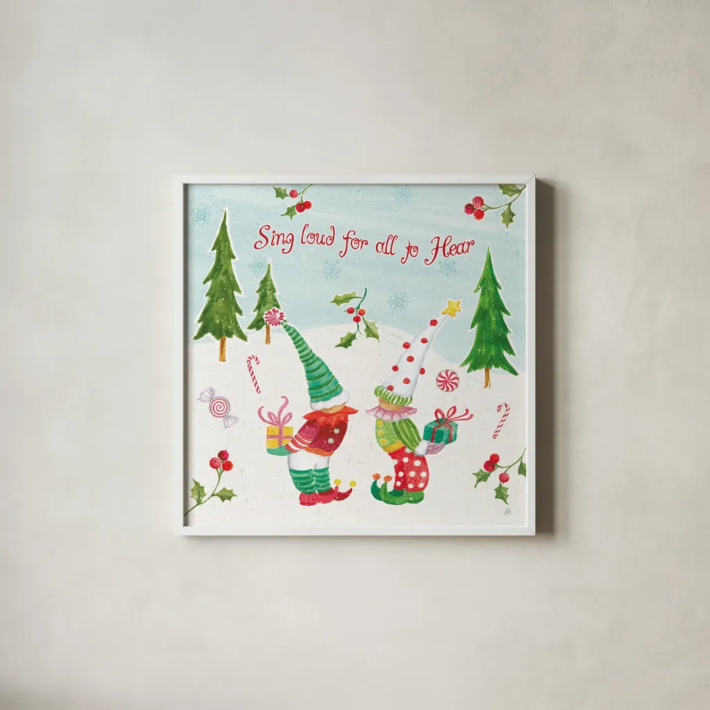 Elf Factory VI by Daphne Brissonnet. Shown in a crisp white glass frame for a clean and minimalist style. Available as an archival giclee rolled canvas, fine art paper, or poster print. SKU 58523a.