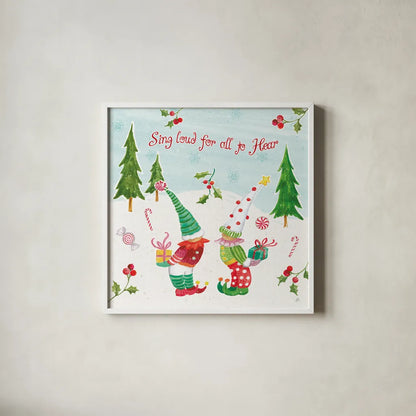 Elf Factory VI by Daphne Brissonnet. Shown in a crisp white glass frame for a clean and minimalist style. Available as an archival giclee rolled canvas, fine art paper, or poster print. SKU 58523a.