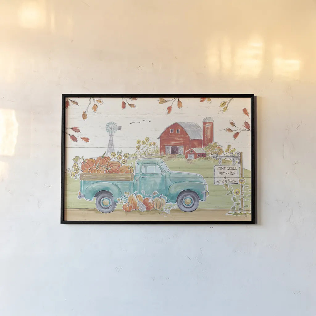 Fall Market I by Daphne Brissonnet. shown as a paper print in a black flame. Available as a archival giclee rolled canvas, fine art paper, or poster print. SKU 39193i.