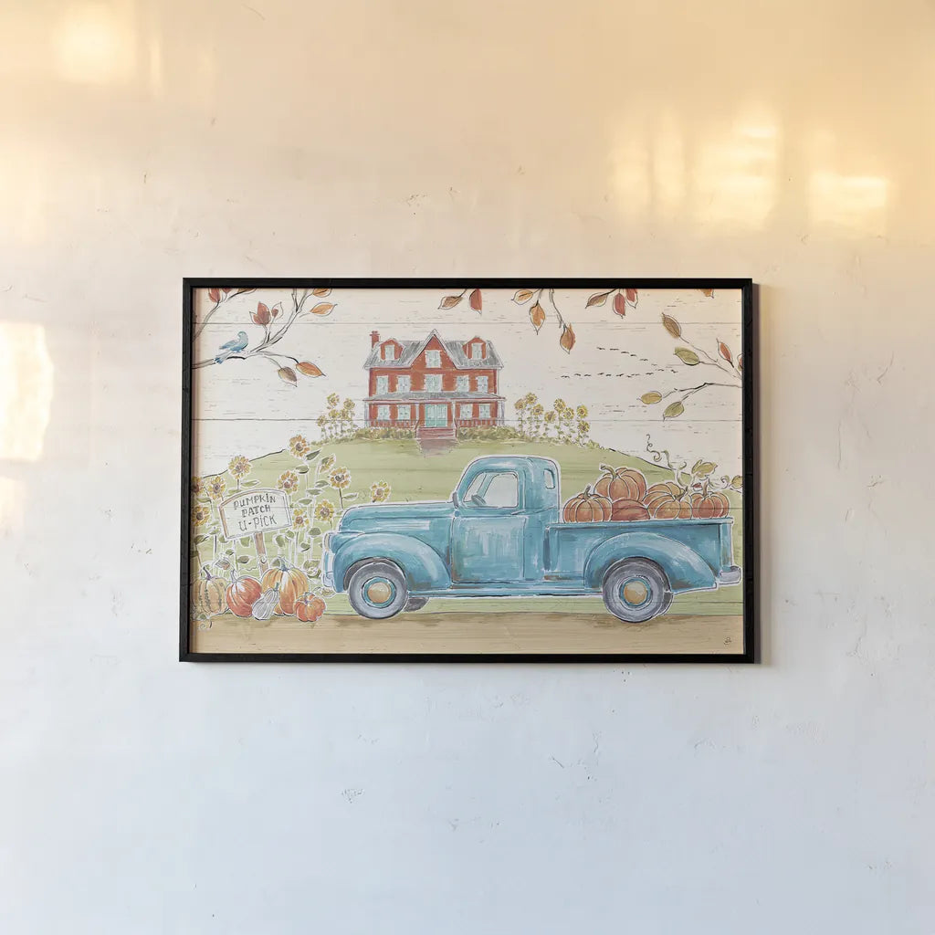 Fall Market II by Daphne Brissonnet. shown as a paper print in a black flame. Available as a archival giclee rolled canvas, fine art paper, or poster print. SKU 39194i.