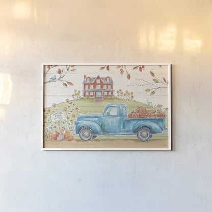 Fall Market II by Daphne Brissonnet. shown as a paper print in a white frame. Available as a archival giclee rolled canvas, fine art paper, or poster print. SKU 39194i.