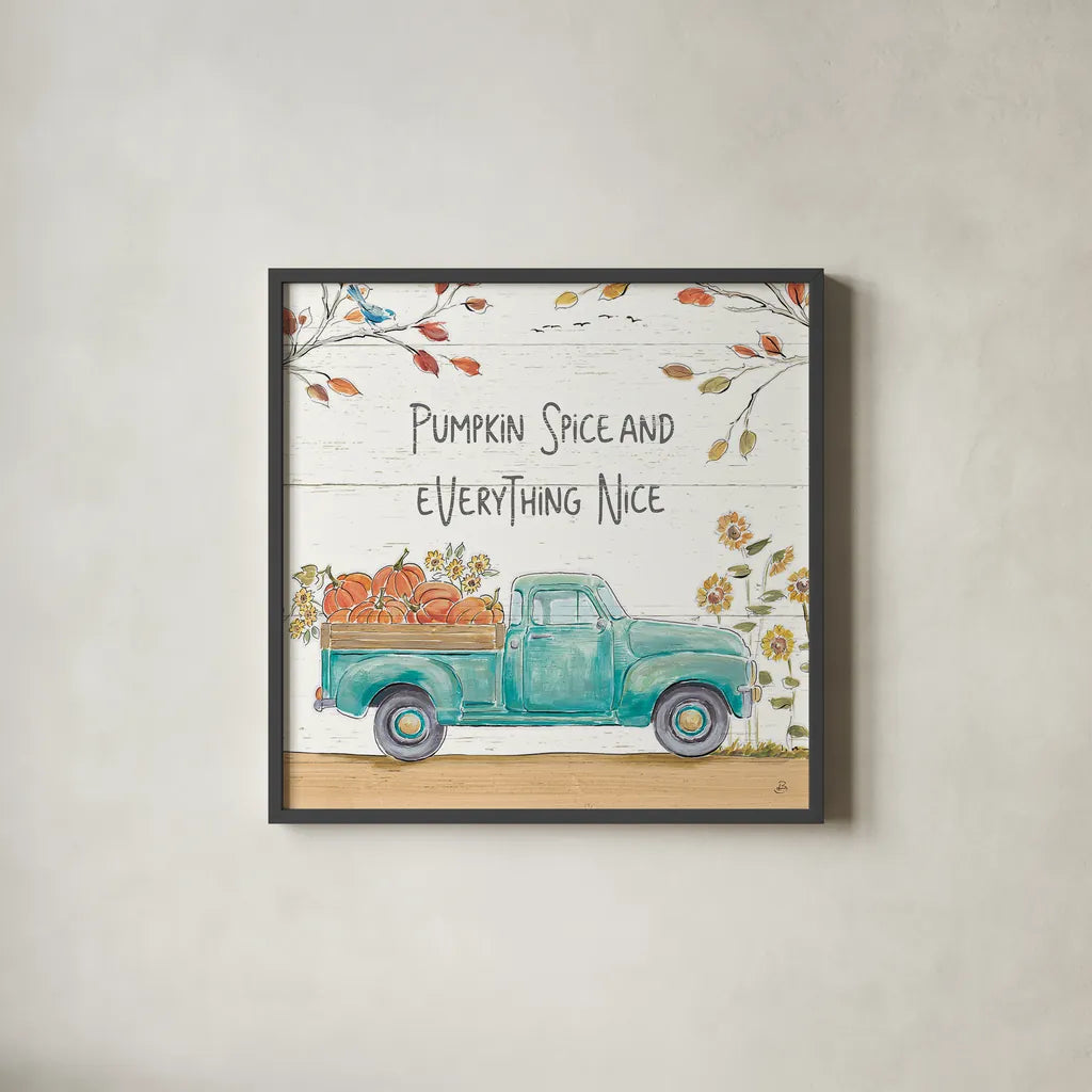 Fall Market III by Daphne Brissonnet. Shown in a sleek black glass frame for a contemporary gallery look. Available as an archival giclee rolled canvas, fine art paper, or poster print. SKU 39195a.