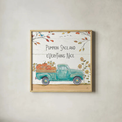 Fall Market III by Daphne Brissonnet. Shown in a natural wood glass frame for a timeless modern aesthetic. Available as an archival giclee rolled canvas, fine art paper, or poster print. SKU 39195a.