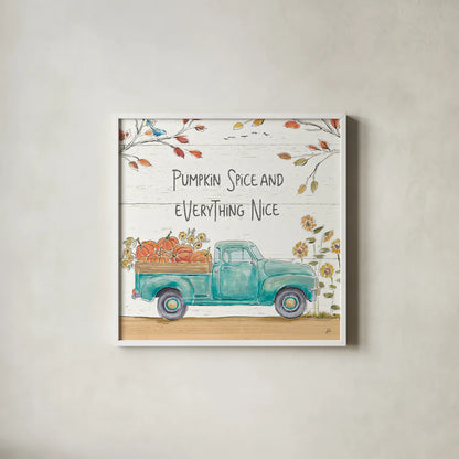 Fall Market III by Daphne Brissonnet. Shown in a crisp white glass frame for a clean and minimalist style. Available as an archival giclee rolled canvas, fine art paper, or poster print. SKU 39195a.