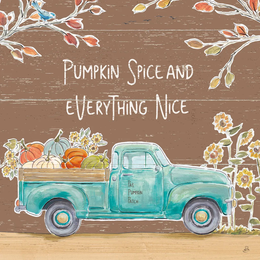 Fall Market III on Walnut by Daphne Brissonnet. SKU 44975a. Archival Giclee Fine art print for wall decor.