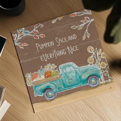 Fall Market III on Walnut by Daphne Brissonnet. Shown as a detailed flat fine art print, highlighting archival giclee quality. Available as an archival giclee rolled canvas, fine art paper, or poster print. SKU 44975a.