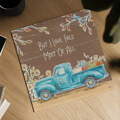 Fall Market IV on Walnut by Daphne Brissonnet. Shown as a detailed flat fine art print, highlighting archival giclee quality. Available as an archival giclee rolled canvas, fine art paper, or poster print. SKU 44976a.