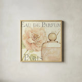 Fleurs and Parfum II by Daphne Brissonnet. Shown in a natural wood glass frame for a timeless modern aesthetic. Available as an archival giclee rolled canvas, fine art paper, or poster print. SKU 1675a.