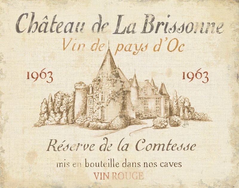 French Wine Label I Cream by Daphne Brissonnet