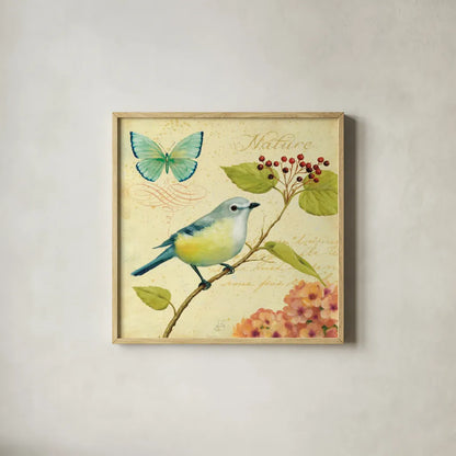 Garden Passion III by Daphne Brissonnet. Shown in a natural wood glass frame for a timeless modern aesthetic. Available as an archival giclee rolled canvas, fine art paper, or poster print. SKU 4924a.