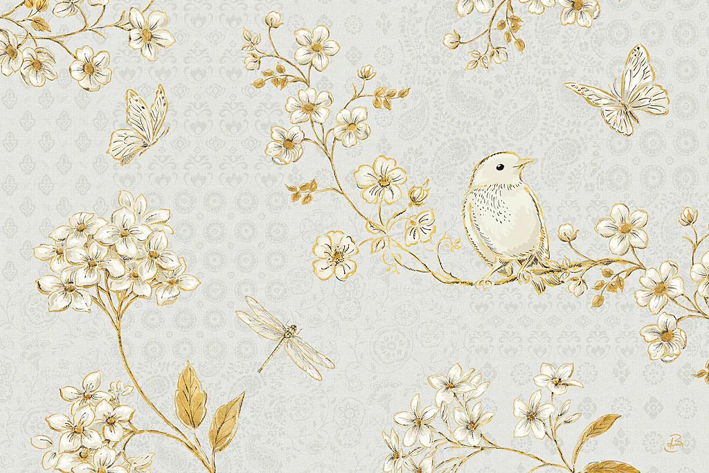 Golden Garden I by Daphne Brissonnet. SKU 21868i. Archival Giclee Fine art print for wall decor.