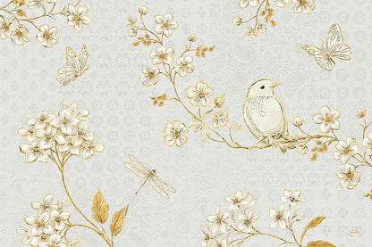 Golden Garden I by Daphne Brissonnet. SKU 21868i. Archival Giclee Fine art print for wall decor.