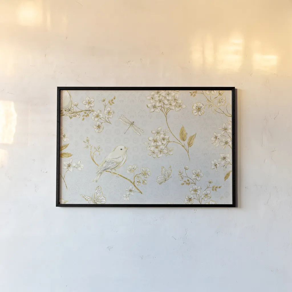 Golden Garden II Crop by Daphne Brissonnet. shown as a paper print in a black flame. Available as a archival giclee rolled canvas, fine art paper, or poster print. SKU 21869i.