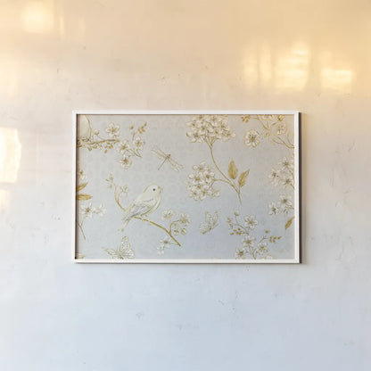 Golden Garden II Crop by Daphne Brissonnet. shown as a paper print in a white frame. Available as a archival giclee rolled canvas, fine art paper, or poster print. SKU 21869i.