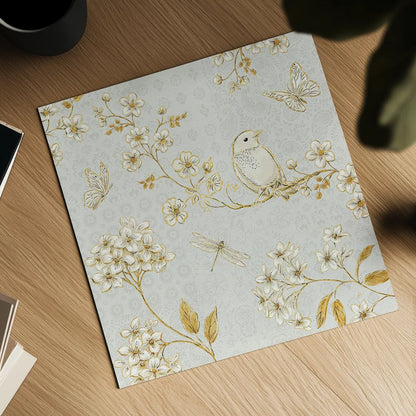 Golden Garden III by Daphne Brissonnet. Shown as a detailed flat fine art print, highlighting archival giclee quality. Available as an archival giclee rolled canvas, fine art paper, or poster print. SKU 30998a.