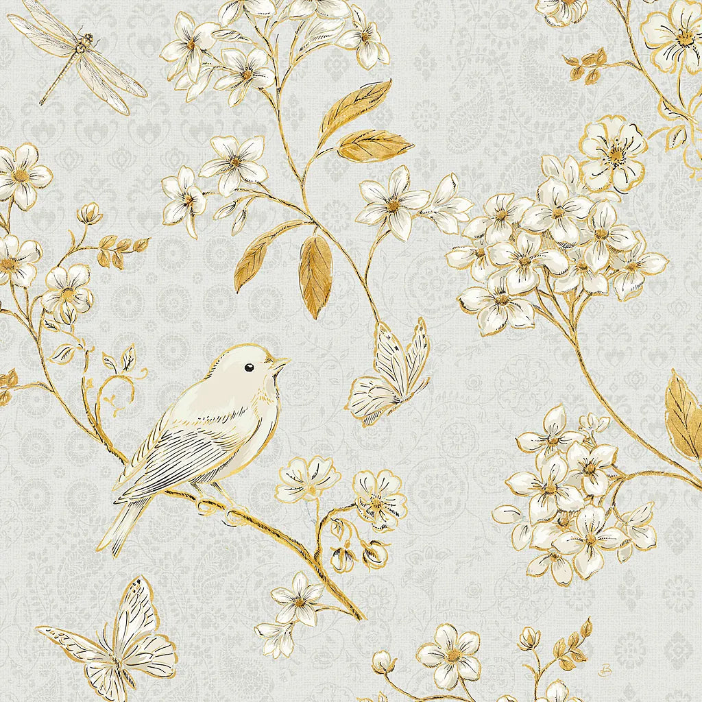 Golden Garden IV by Daphne Brissonnet. SKU 30999a. Archival Giclee Fine art print for wall decor.