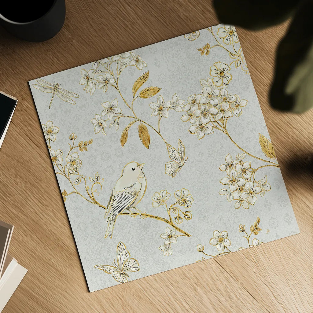 Golden Garden IV by Daphne Brissonnet. Shown as a detailed flat fine art print, highlighting archival giclee quality. Available as an archival giclee rolled canvas, fine art paper, or poster print. SKU 30999a.