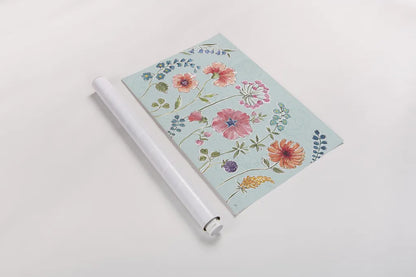 Gypsy Meadow I Blue by Daphne Brissonnet. shown as a rolled paper print. Available as archival giclee rolled canvas, fine art paper, or poster print. SKU 57768i.