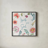 Gypsy Meadow IV by Daphne Brissonnet. Shown in a sleek black glass frame for a contemporary gallery look. Available as an archival giclee rolled canvas, fine art paper, or poster print. SKU 57760a.