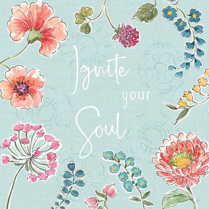 Gypsy Meadow IV Blue by Daphne Brissonnet. SKU 57771a. Archival Giclee Fine art print for wall decor.