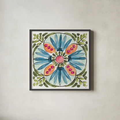 Gypsy Meadow IX by Daphne Brissonnet. Shown in a sleek black glass frame for a contemporary gallery look. Available as an archival giclee rolled canvas, fine art paper, or poster print. SKU 57765a.