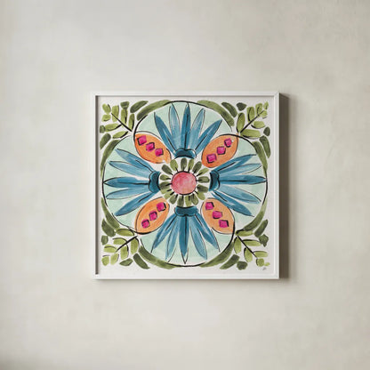 Gypsy Meadow IX by Daphne Brissonnet. Shown in a crisp white glass frame for a clean and minimalist style. Available as an archival giclee rolled canvas, fine art paper, or poster print. SKU 57765a.