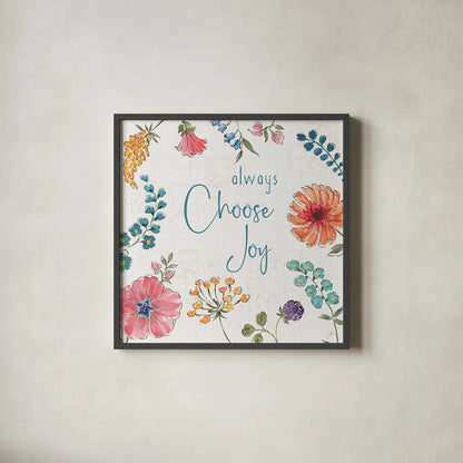 Gypsy Meadow V by Daphne Brissonnet. Shown in a sleek black glass frame for a contemporary gallery look. Available as an archival giclee rolled canvas, fine art paper, or poster print. SKU 57761a.