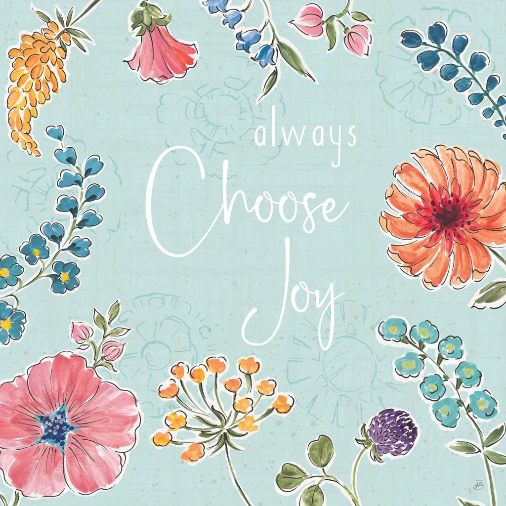 Gypsy Meadow V Blue by Daphne Brissonnet. SKU 57772a. Archival Giclee Fine art print for wall decor.