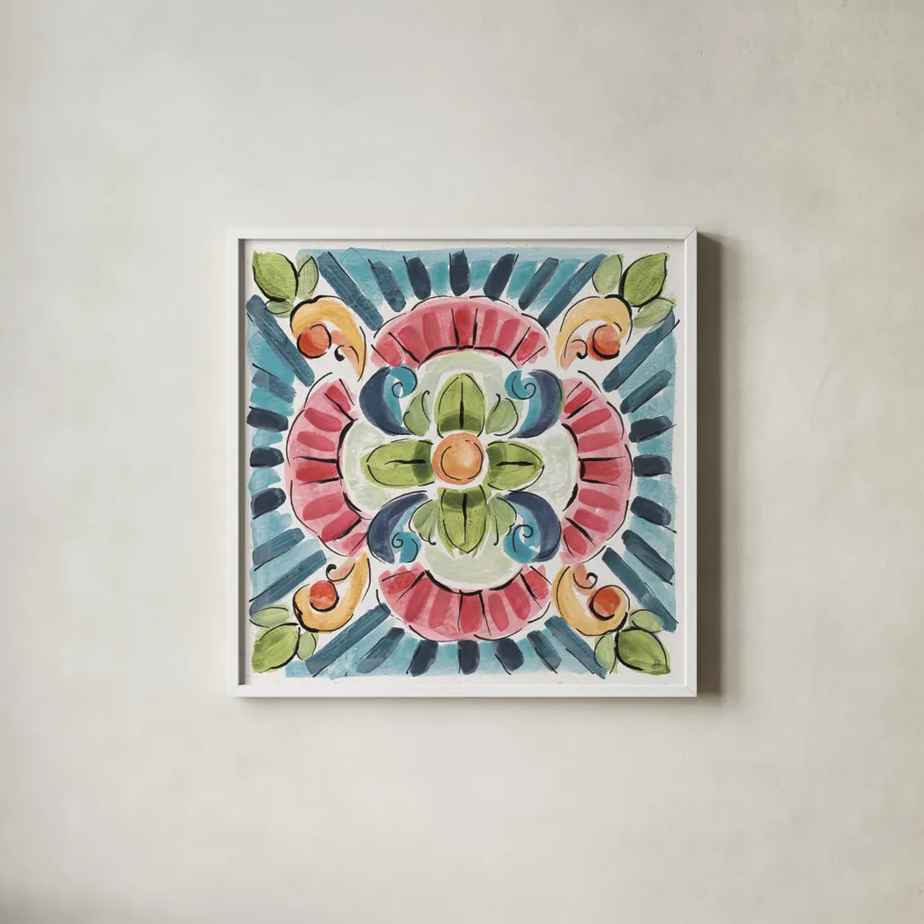 Gypsy Meadow VIII by Daphne Brissonnet. Shown in a crisp white glass frame for a clean and minimalist style. Available as an archival giclee rolled canvas, fine art paper, or poster print. SKU 57764a.