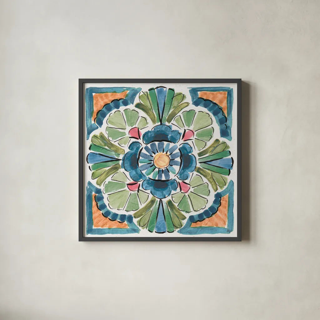 Gypsy Meadow X by Daphne Brissonnet. Shown in a sleek black glass frame for a contemporary gallery look. Available as an archival giclee rolled canvas, fine art paper, or poster print. SKU 57766a.