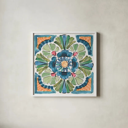 Gypsy Meadow X by Daphne Brissonnet. Shown in a crisp white glass frame for a clean and minimalist style. Available as an archival giclee rolled canvas, fine art paper, or poster print. SKU 57766a.