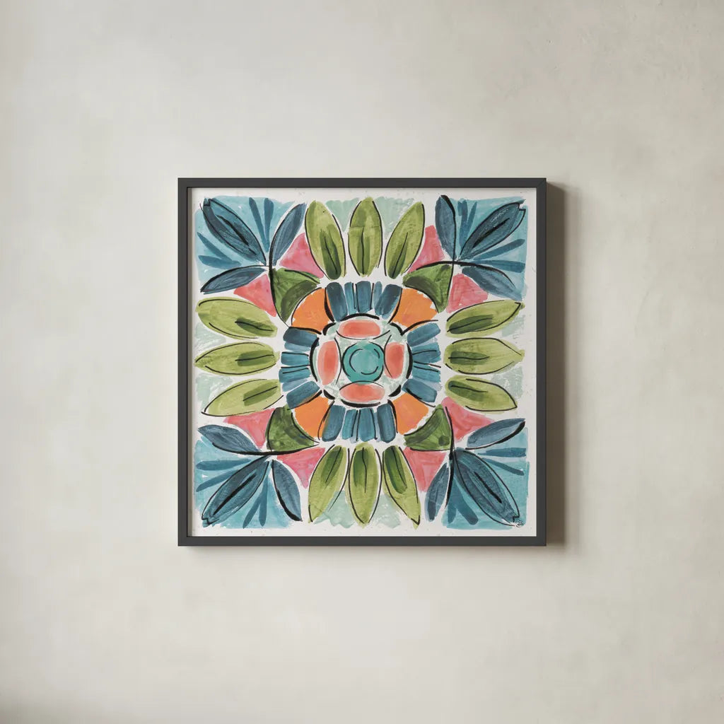 Gypsy Meadow XI by Daphne Brissonnet. Shown in a sleek black glass frame for a contemporary gallery look. Available as an archival giclee rolled canvas, fine art paper, or poster print. SKU 57767a.