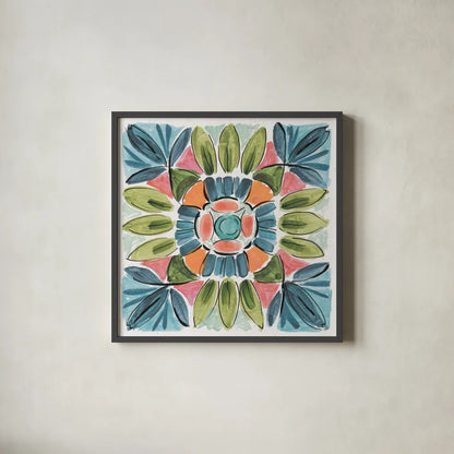 Gypsy Meadow XI by Daphne Brissonnet. Shown in a sleek black glass frame for a contemporary gallery look. Available as an archival giclee rolled canvas, fine art paper, or poster print. SKU 57767a.