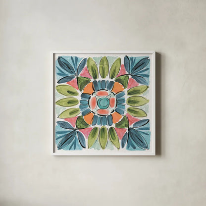 Gypsy Meadow XI by Daphne Brissonnet. Shown in a crisp white glass frame for a clean and minimalist style. Available as an archival giclee rolled canvas, fine art paper, or poster print. SKU 57767a.