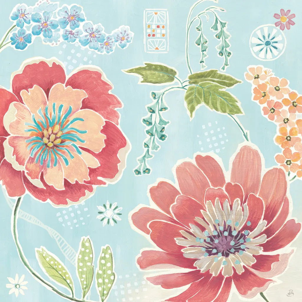 Happy Meadow III by Daphne Brissonnet. SKU 74034a. Archival Giclee Fine art print for wall decor.