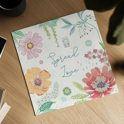 Happy Meadow V by Daphne Brissonnet. Shown as a detailed flat fine art print, highlighting archival giclee quality. Available as an archival giclee rolled canvas, fine art paper, or poster print. SKU 74036a.