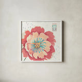Happy Meadow X by Daphne Brissonnet. Shown in a crisp white glass frame for a clean and minimalist style. Available as an archival giclee rolled canvas, fine art paper, or poster print. SKU 74041a.