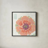 Happy Meadow XI by Daphne Brissonnet. Shown in a sleek black glass frame for a contemporary gallery look. Available as an archival giclee rolled canvas, fine art paper, or poster print. SKU 74042a.