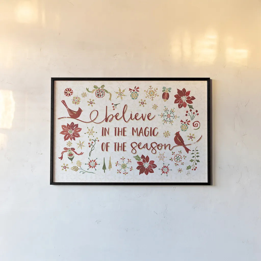 Holiday Impressions II by Daphne Brissonnet. shown as a paper print in a black flame. Available as a archival giclee rolled canvas, fine art paper, or poster print. SKU 31962i.