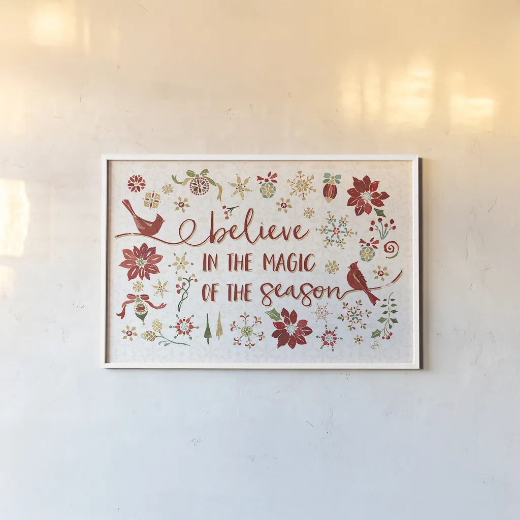 Holiday Impressions II by Daphne Brissonnet. shown as a paper print in a white frame. Available as a archival giclee rolled canvas, fine art paper, or poster print. SKU 31962i.