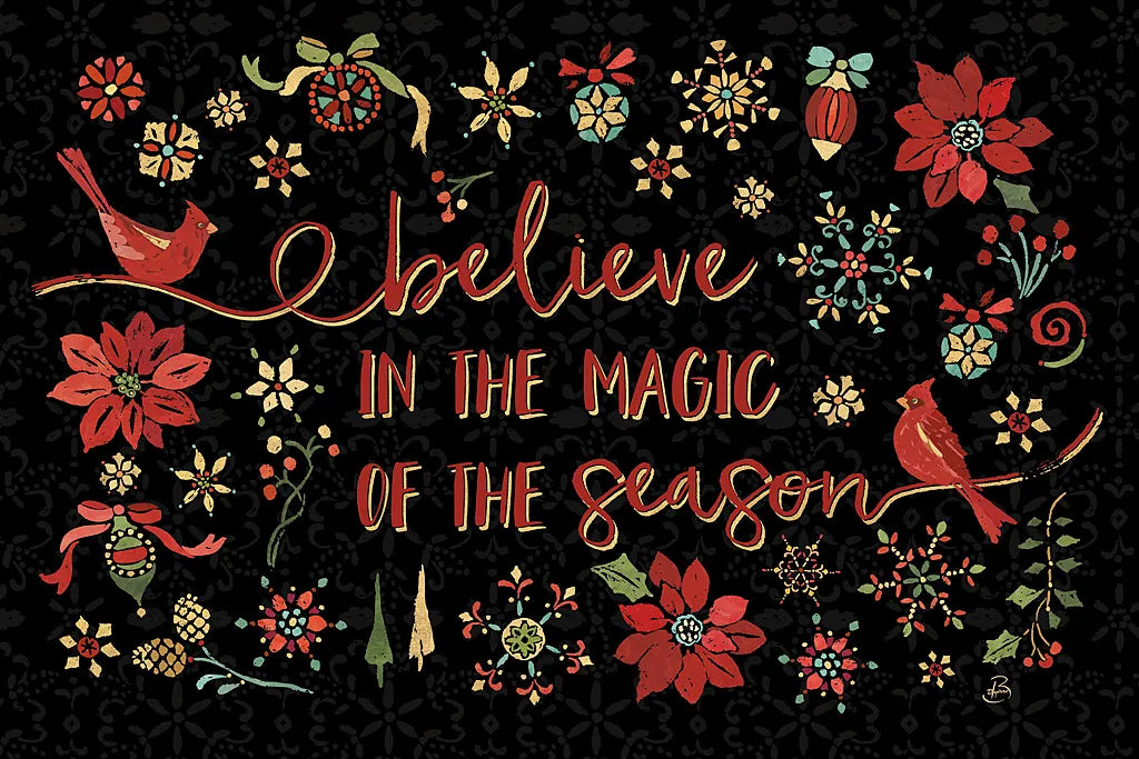 Holiday Impressions II Black by Daphne Brissonnet. SKU 32394i. Archival Giclee Fine art print for wall decor.