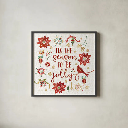 Holiday Impressions IV by Daphne Brissonnet. Shown in a sleek black glass frame for a contemporary gallery look. Available as an archival giclee rolled canvas, fine art paper, or poster print. SKU 31964a.