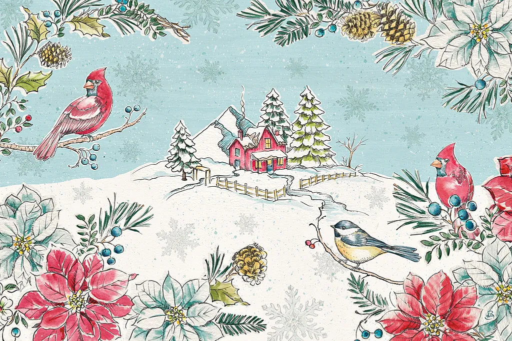 Holiday Toile I by Daphne Brissonnet. SKU 53537i. Archival Giclee Fine art print for wall decor.