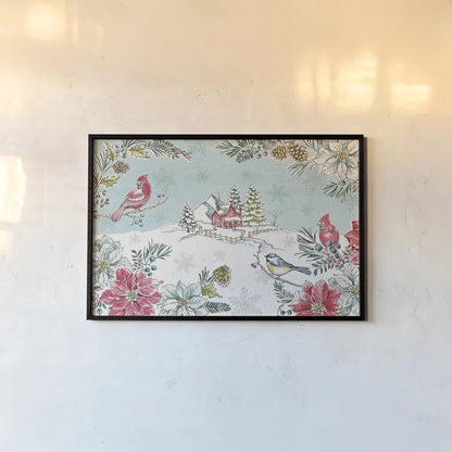 Holiday Toile I by Daphne Brissonnet. shown as a paper print in a black flame. Available as a archival giclee rolled canvas, fine art paper, or poster print. SKU 53537i.
