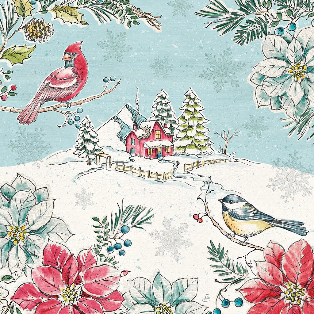 Holiday Toile II by Daphne Brissonnet. SKU 53538a. Archival Giclee Fine art print for wall decor.