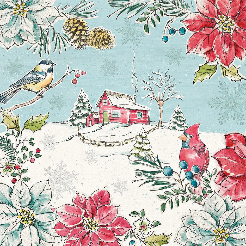 Holiday Toile III by Daphne Brissonnet. SKU 53539a. Archival Giclee Fine art print for wall decor.