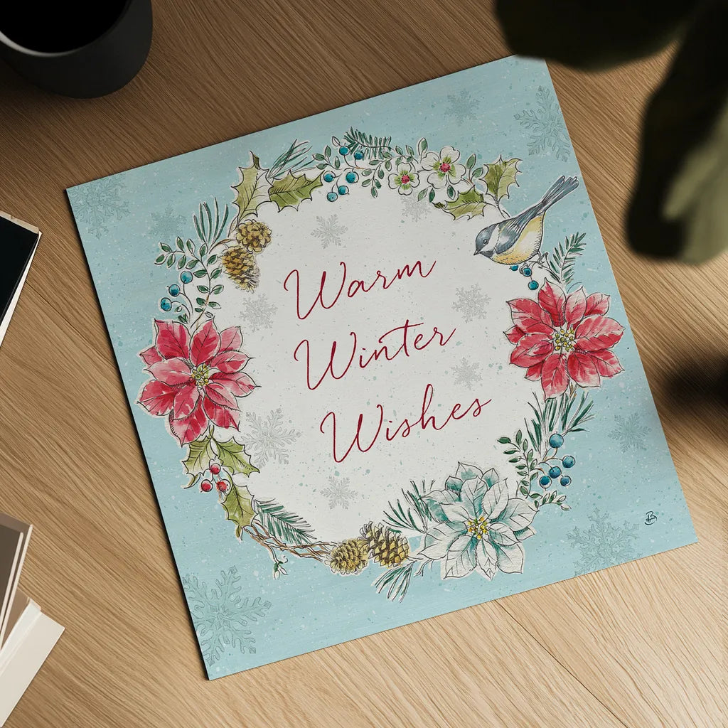 Holiday Toile V by Daphne Brissonnet. Shown as a detailed flat fine art print, highlighting archival giclee quality. Available as an archival giclee rolled canvas, fine art paper, or poster print. SKU 53541a.