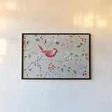 Holiday Wings I by Daphne Brissonnet. shown as a paper print in a black flame. Available as a archival giclee rolled canvas, fine art paper, or poster print. SKU 36737i.