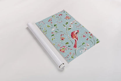 Holiday Wings II Blue by Daphne Brissonnet. shown as a rolled paper print. Available as archival giclee rolled canvas, fine art paper, or poster print. SKU 36748i.